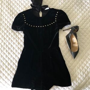 Sandro Paris Black velvet romper